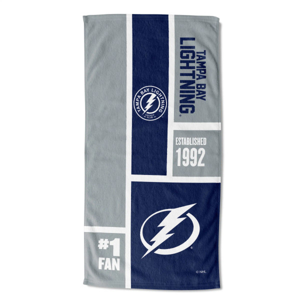 Tampa Bay Lightning NHL Colorblock Personalized Beach Towel