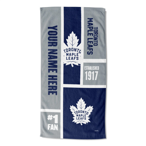 Toronto Maple Leafs NHL Colorblock Personalized Beach Towel