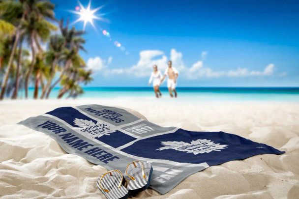 Toronto Maple Leafs NHL Colorblock Personalized Beach Towel