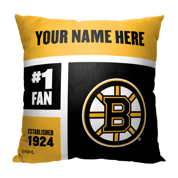 Boston Bruins NHL Colorblock Personalized Pillow