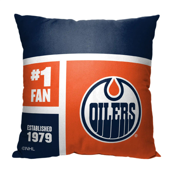 Edmonton Oilers NHL Colorblock Personalized Pillow