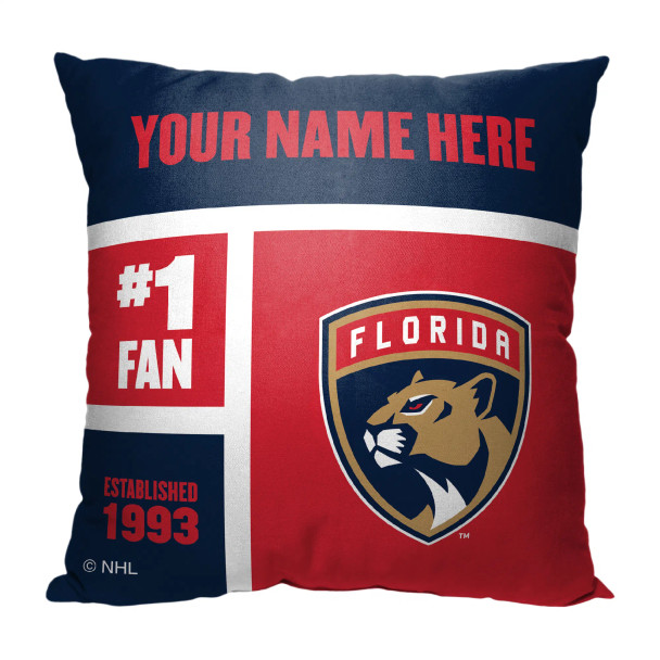 Florida Panthers NHL Colorblock Personalized Pillow