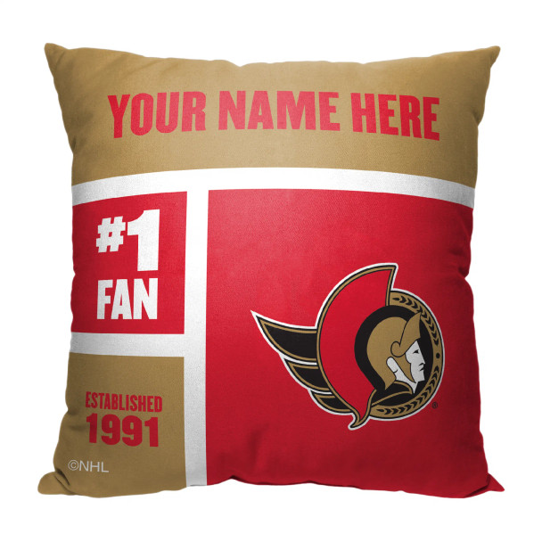 Ottawa Senators NHL Colorblock Personalized Pillow