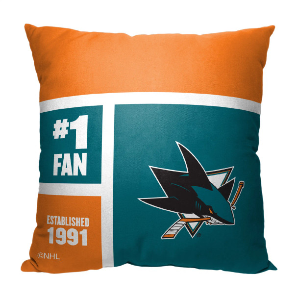 San Jose Sharks NHL Colorblock Personalized Pillow