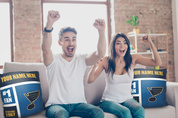 St. Louis Blues NHL Colorblock Personalized Pillow