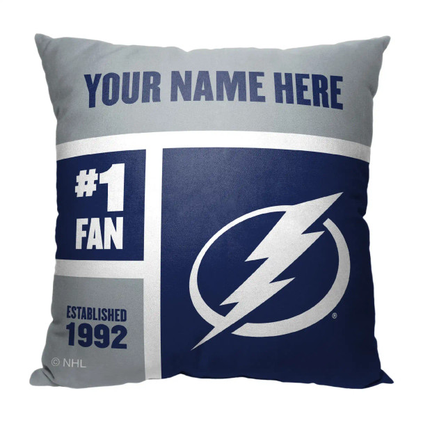 Tampa Bay Lightning NHL Colorblock Personalized Pillow
