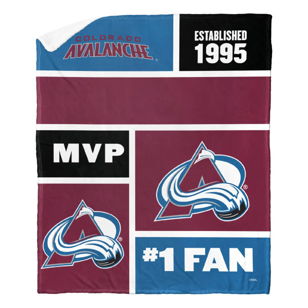 Colorado Avalanche NHL Colorblock Personalized Silk Touch Sherpa Throw Blanket
