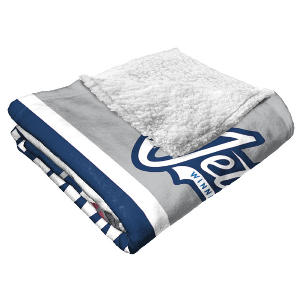 Winnipeg Jets NHL Colorblock Personalized Silk Touch Sherpa Throw Blanket