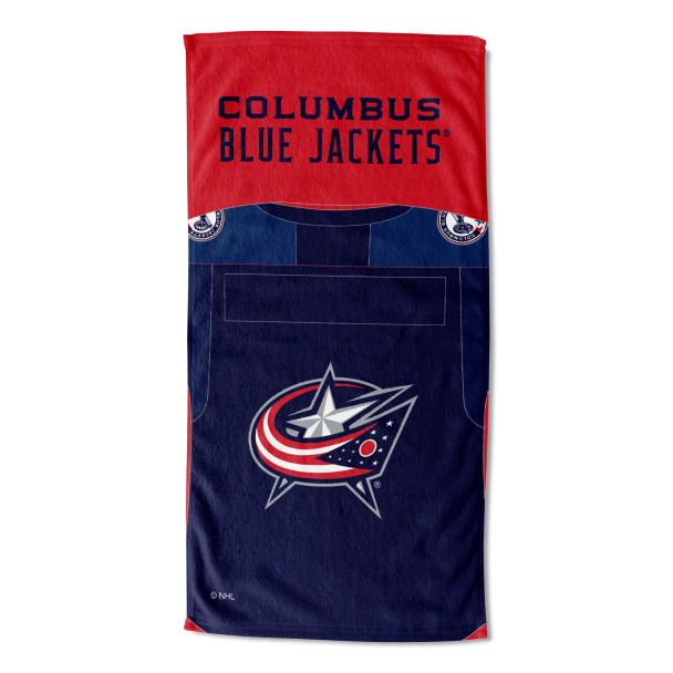 Columbus Blue Jackets NHL Jersey Personalized Beach Towel