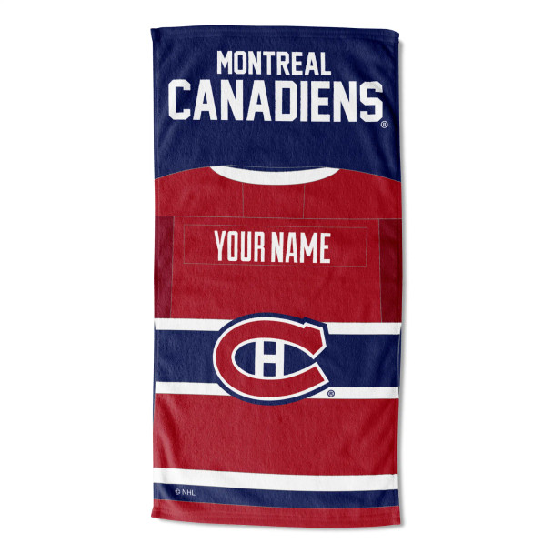 Montreal Canadiens NHL Jersey Personalized Beach Towel