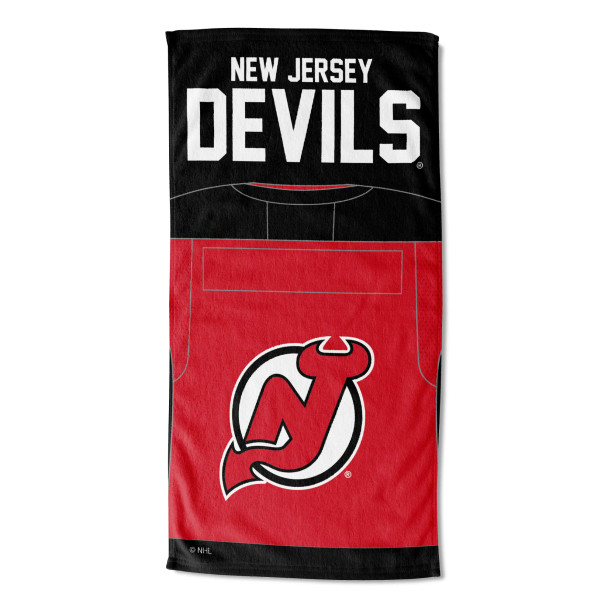 New Jersey Devils NHL Jersey Personalized Beach Towel