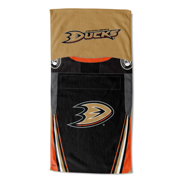 Anaheim Ducks NHL Jersey Personalized Beach Towel