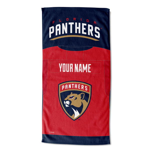 Florida Panthers NHL Jersey Personalized Beach Towel