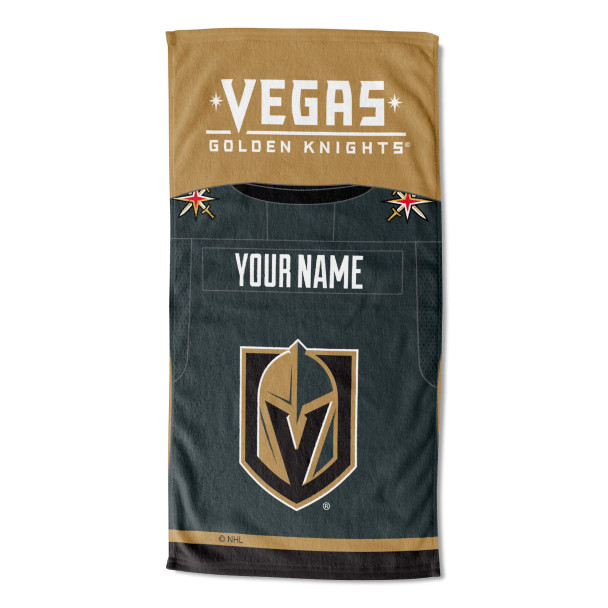 Vegas Golden Knights NHL Jersey Personalized Beach Towel