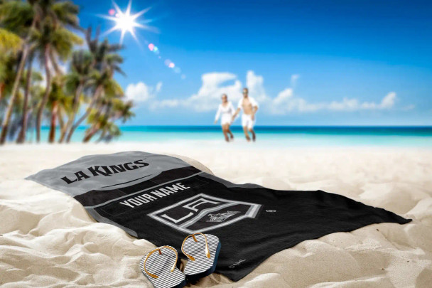 Los Angeles Kings NHL Jersey Personalized Beach Towel