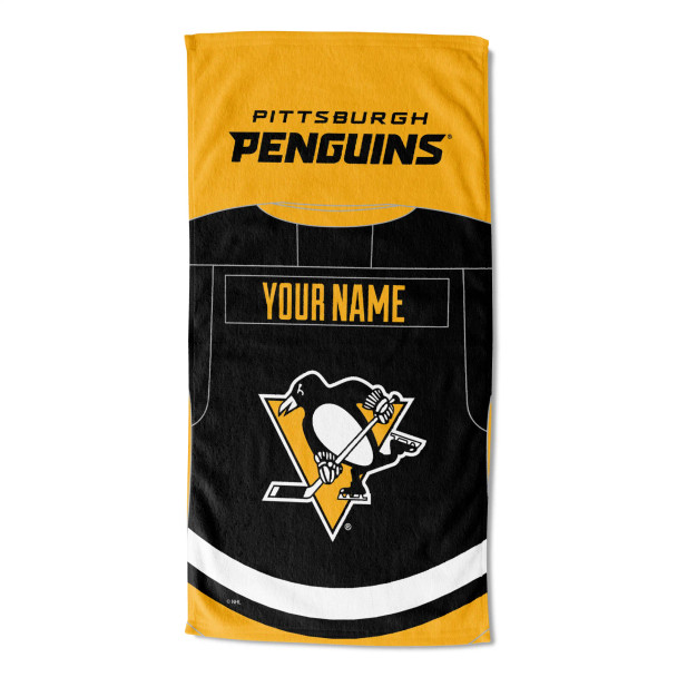 Pittsburgh Penguins NHL Jersey Personalized Beach Towel