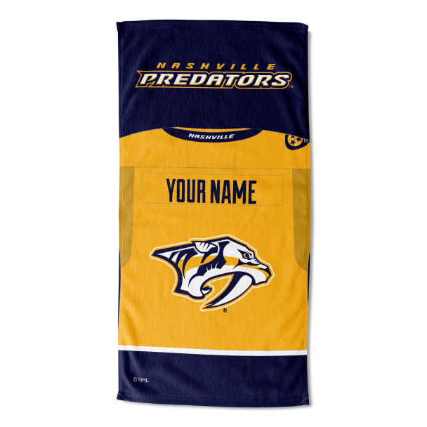 Nashville Predators NHL Jersey Personalized Beach Towel