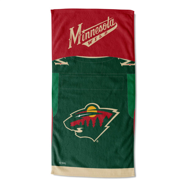 Minnesota Wild NHL Jersey Personalized Beach Towel