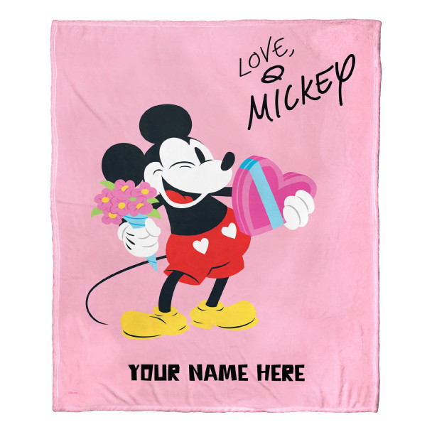 Disney Mickey Mouse Love Mickey Personalized Silk Touch Throw Blanket