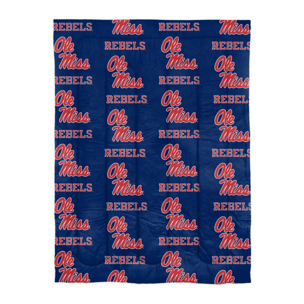 Mississippi Ole Miss Rebels Twin Rotary Bed In a Bag Set