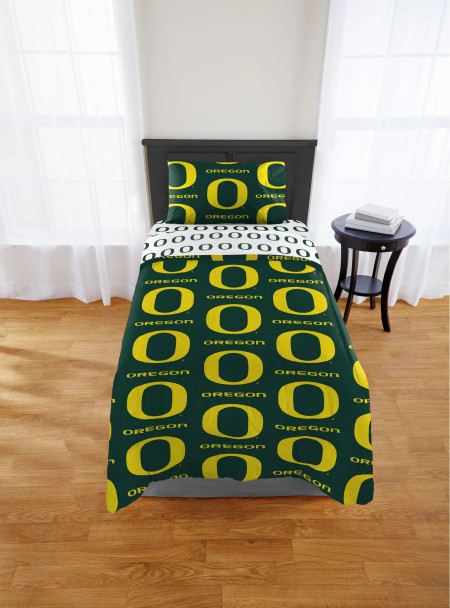 Oregon Ducks Twin Rotary Bed In a Bag Set
