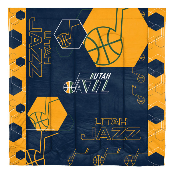 Utah Jazz 'Hexagon' Full/Queen Comforter & Sham Set