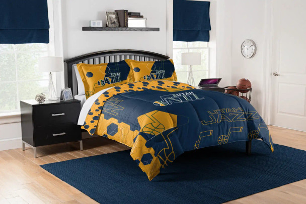 Utah Jazz 'Hexagon' Full/Queen Comforter & Sham Set