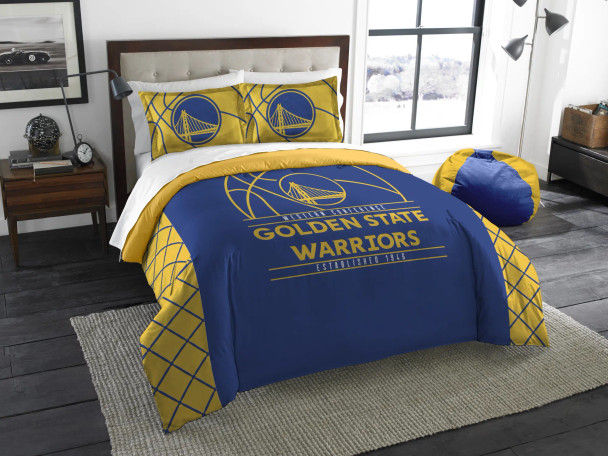 Golden State Warriors Bedding Full/Queen Comforter and 2 Sham Set