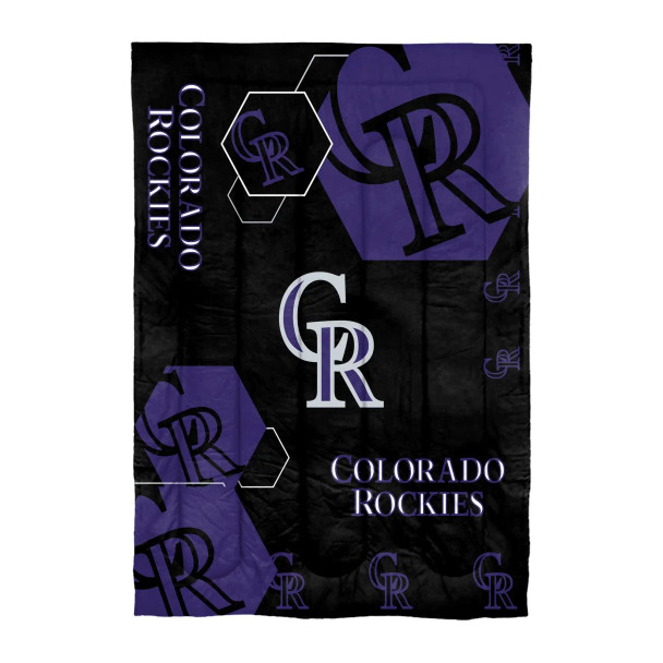 Colorado Rockies MLB 'Hexagon' Twin Comforter and Sham Set