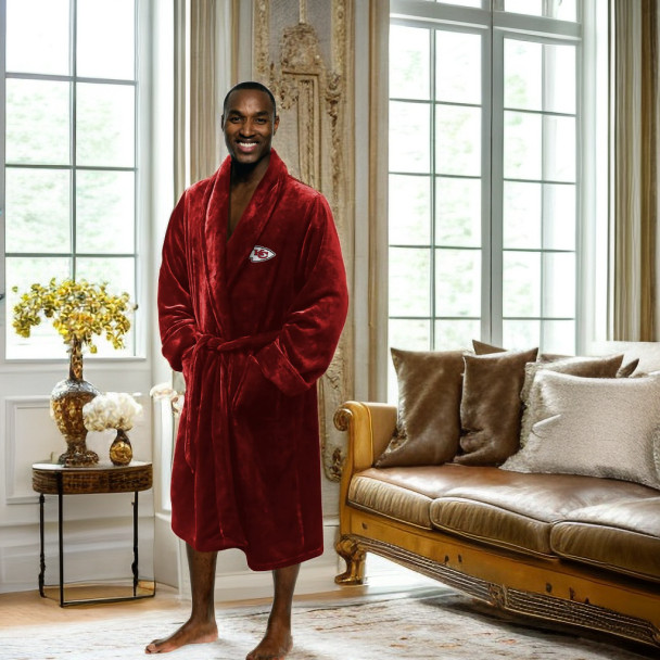 Kansas City Chiefs NFL Men's L/XL Silk Touch Bath Robe