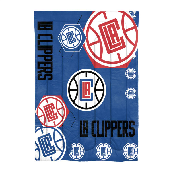 Los Angeles Clippers NBA 'Hexagon' Twin Comforter and Sham Set