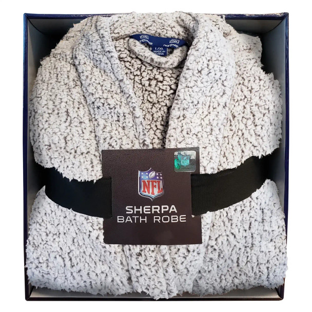 Green Bay Packers NFL Men's Sherpa Bath Robe Gray L/XL