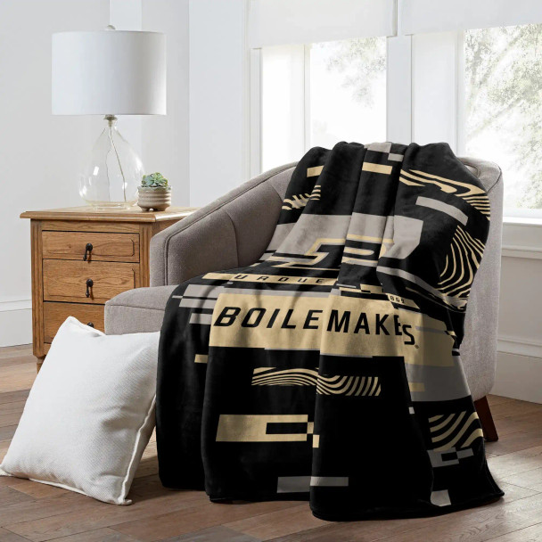 NCAA Digitize Purdue Boilermakers Raschel Throw Blanket