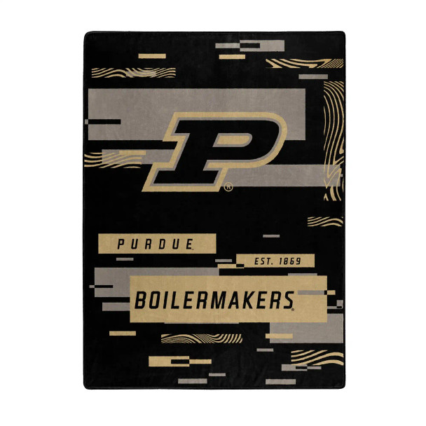 NCAA Digitize Purdue Boilermakers Raschel Throw Blanket