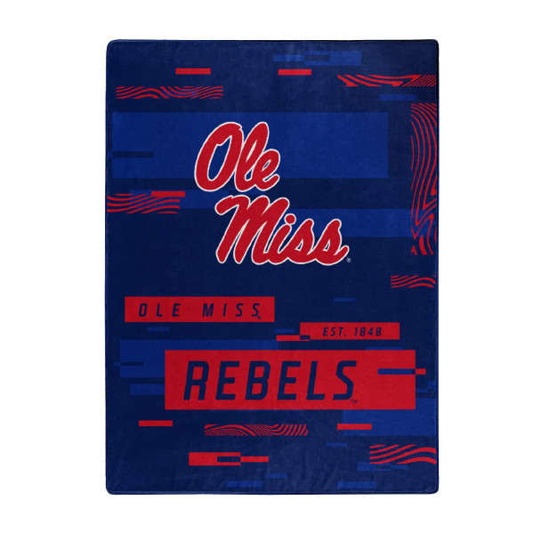 NCAA Digitize Mississippi Rebels Raschel Throw Blanket