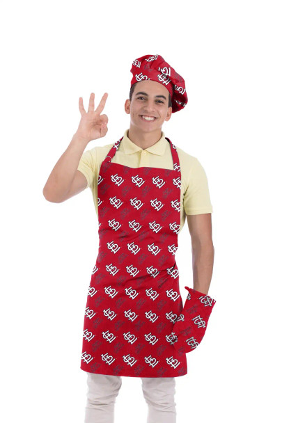 MLB St. Louis Cardinals 3-Piece Apron, Oven Mitt and Chef Hat Set