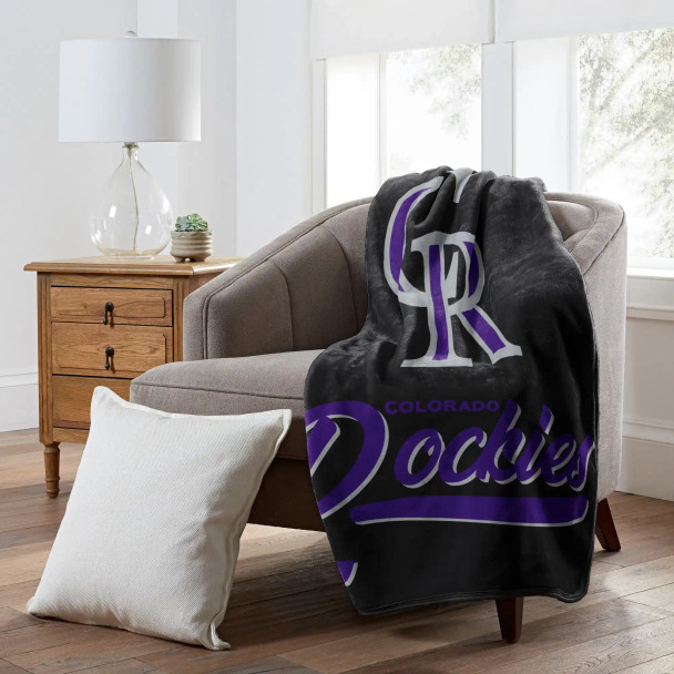 MLB Colorado Rockies Signature Raschel Throw Blanket MLB Colorado Rockies Signature Raschel Throw Blanket