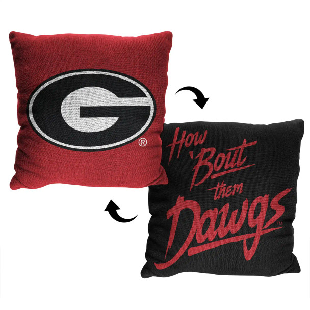 NCAA Georgia Bulldogs Invert Double Sided Jacquard Pillow Set