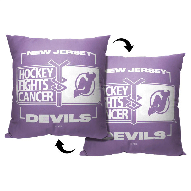 NHL New Jersey Devils Help Fight Cancer Printed Throw Pillow