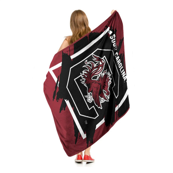 NCAA South Carolina Gamecocks Dimensional Micro Raschel Throw Blanket