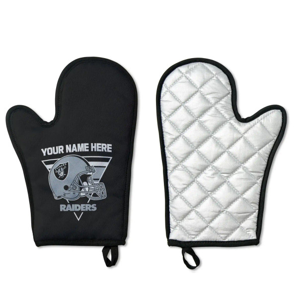 NFL Las Vegas Raiders Personalized 2-Piece Apron and Oven Mitt Set