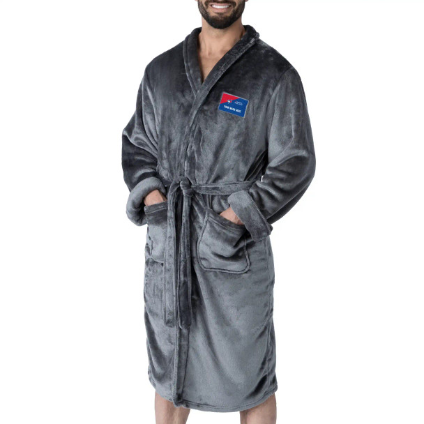 MLB Toronto Blue Jays Men's L/XL Silk Touch Personalized Bath Robe (Charcoal)