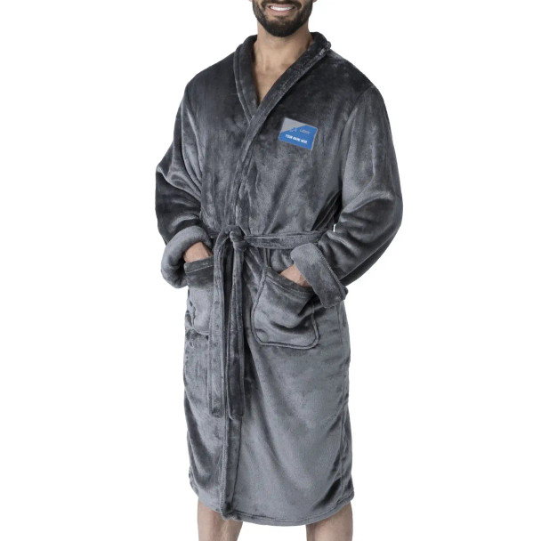 NFL Detroit Lions Men's L/XL Silk Touch Personalized Bath Robe (Charcoal)