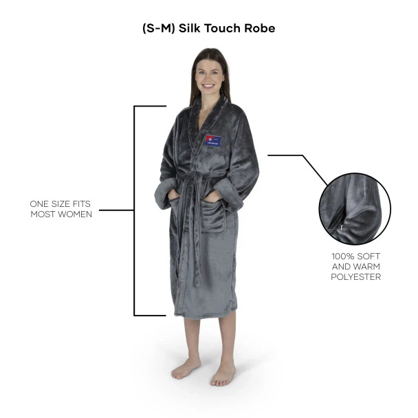 MLB Texas Rangers Women's S/M Silk Touch Personalized Bath Robe (Charcoal)