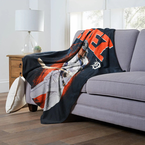 MLB Detroit Tigers Javier Báez Silk Touch Throw Blanket Alternate