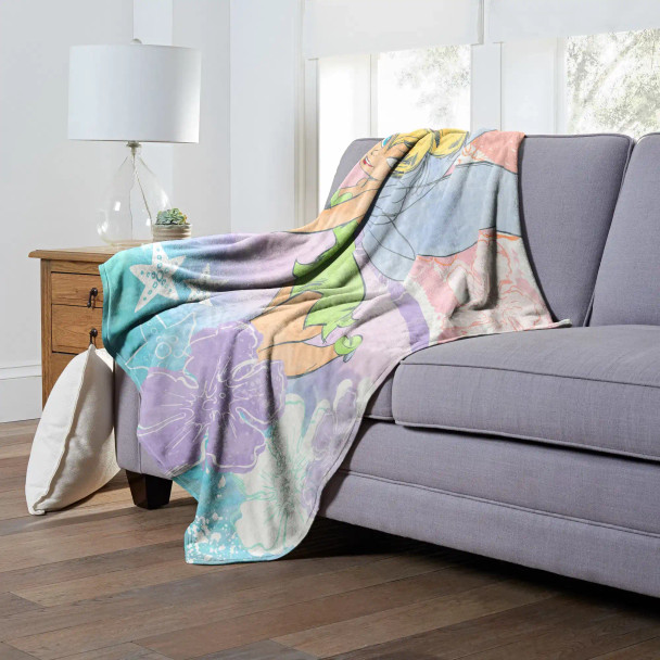 Disney Tinkerbell Seashore Tink Silk Touch Throw Blanket