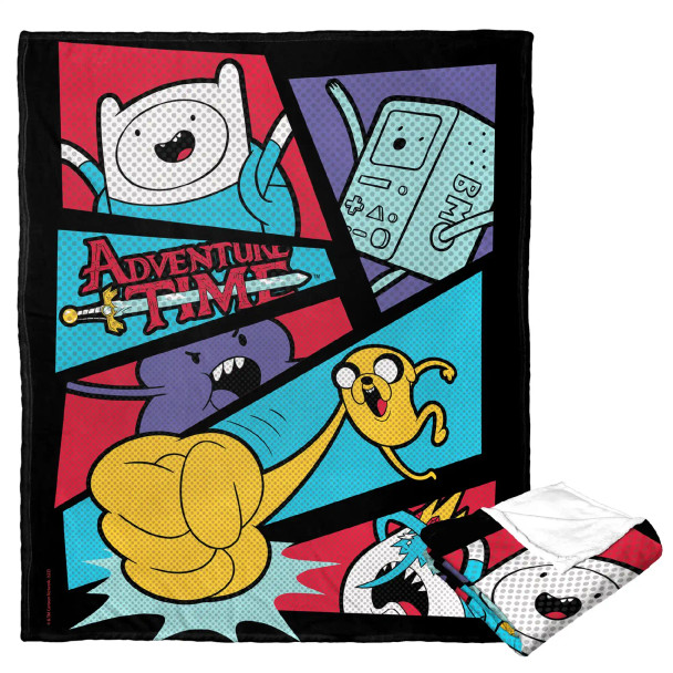 Cartoon Network Adventure Time Adventure Comic Silk Touch Throw Blanket