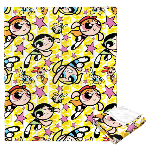 Cartoon Network Powerpuff Girls Fighting Crime Silk Touch Throw Blanket