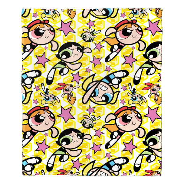 Cartoon Network Powerpuff Girls Fighting Crime Silk Touch Throw Blanket