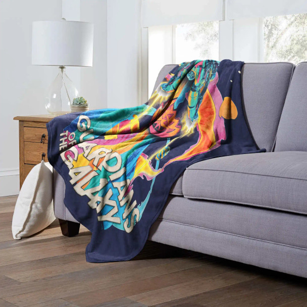 Marvel Guardians Of The Galaxy 3 Psychedelic Space Ship Silk Touch Throw Blanket